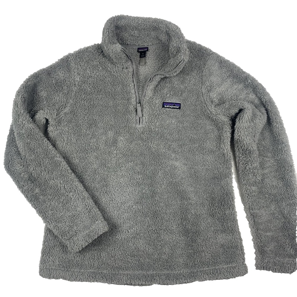Patagonia Womens Los Gatos Fleece 1/4 Zip Pullover Gray Medium 25235